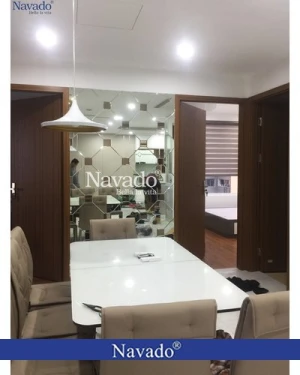 Gương ghép ô trang trí hình quả trám