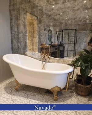 Gương ghép tường màu xám khói nghệ thuật