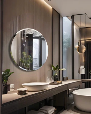 Gương nhà vệ sinh giọt sương tròn NAV 310B