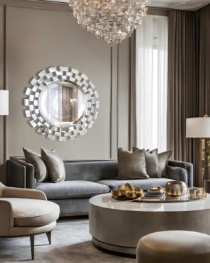 Gương trang trí nghệ thuật phòng khách Sunset 80cm