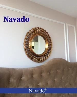 Gương trang trí phòng khách tân cổ điển Nesoi 60cm