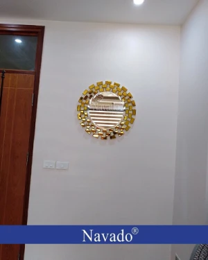 Gương trang trí Sunset viền vàng 80cm