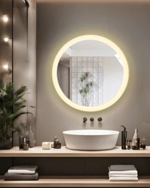 Gương tròn đèn led cho nhà tắm 60cm