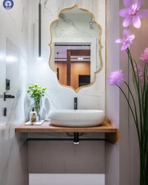 Gương WC khung inox nghệ thuật trung đông