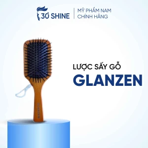 Lược sấy tóc cao cấp Glanzen cán gỗ, giảm rối và hỗ trợ tạo phồng