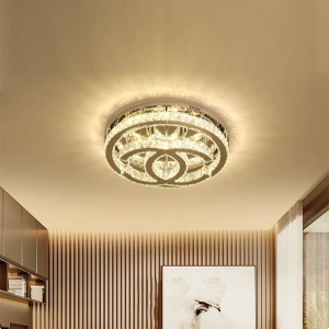 Đèn mâm ốp trần trang trí pha lê hiện đại M9227