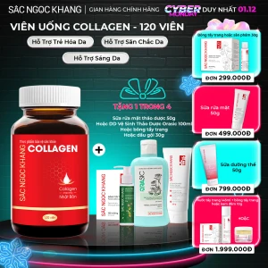 Viên Uống Collagen Dipeptide Hỗ Trợ Mờ Nếp Nhăn, Dưỡng Da Ẩm Mịn Sắc Ngọc Khang 120 viên