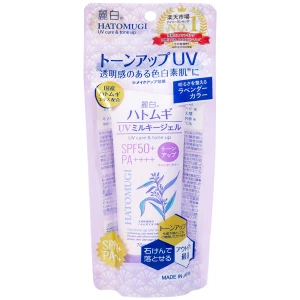 Kem chống nắng nâng tone, dưỡng ẩm Reihaku Hatomugi Tone Up UV Milky Gel SPF50 pa 70g