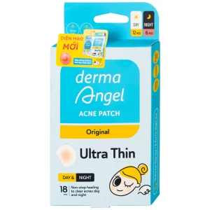 Miếng dán mụn ban ngày và đêm Derma Angel (12Đ 6N miếng) hút mụn, làm lành vết thương sau mụn