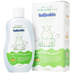 Nước tắm gội thảo dược cho bé Kutieskin làm sạch, dưỡng mềm da và tóc (200ml)