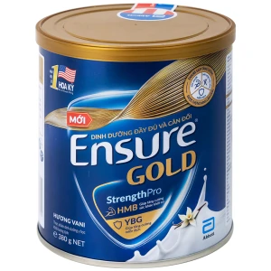 Sữa bột Ensure Gold StrengthPro Abbott hương vani tăng cường sức khỏe khối cơ, tăng miễn dịch