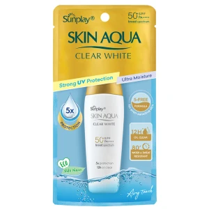 Sữa chống nắng Sunplay Skin Aqua SPF50 Clear White dưỡng trắng da, mịn màng (25g)