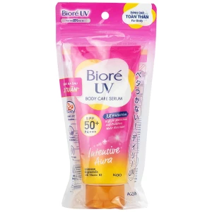 Tinh chất chống nắng Biore UV Body Care Serum Intensive Aura SPF50 PA dưỡng sáng da (150ml)