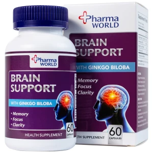 Viên uống bổ não, hỗ trợ cải thiện suy giảm trí nhớ Brain Support Pharma World (60 viên)