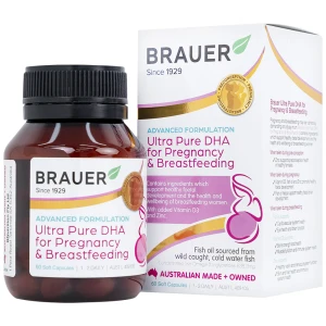 Viên uống Brauer Ultra Pure DHA For Pregnancy & Breastfeeding hỗ trợ tăng cường sức khoẻ phụ nữ mang thai và cho con bú