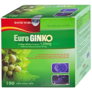 Viên uống Euro Ginko Gold HD Pharma hỗ trợ hoạt huyết, tăng cường tuần hoàn máu não (100 viên)