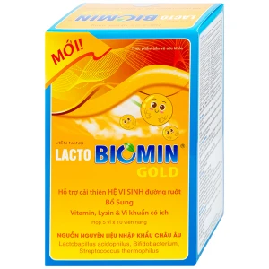 Viên uống Lacto Biomin Gold New HD Pharma hỗ trợ cải thiện hệ vi sinh đường ruột (5 vỉ x 10 viên)