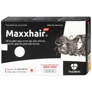 Viên uống Maxxhair New Thái Minh hỗ trợ tóc mọc chắc khỏe và giảm nguy cơ rụng tóc