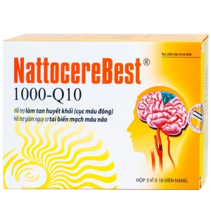 Viên uống NattocereBest 1000-Q10 Navi hỗ trợ làm tan huyết khối, giảm nguy cơ tai biến mạch máu não