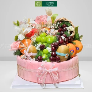 Giỏ Quà Trái Cây Nho, Cherry Nhập Khẩu Tặng Sinh Nhật Vợ Yêu