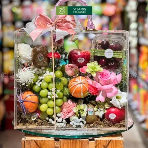 Giỏ Quà Trái Cây Táo Envy, Nho Xanh Sang Trọng Tặng Phụ Nữ