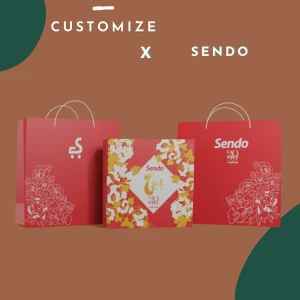 Khay gỗ gói quà tết