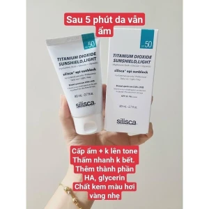 Kem chống nắng cho da treatment Silisca Tatinium Dioxide Sunshield EPI Sunblock SPF 50PA 80ml