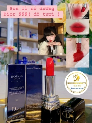 Son Lì có dưỡng Dior 999 Đỏ Tươi 3.5g