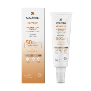 Sesderma Repaskin Invisible Light Texture Fluido Invisible SPF50 - Sữa Chống Nắng Cho Da Dầu, Hỗn Hợp