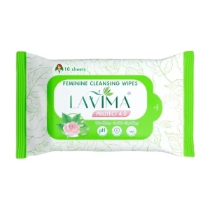 Khăn Ướt Vệ Sinh Phụ Nữ Lavima Protect 4.0 gói x 10 tờ