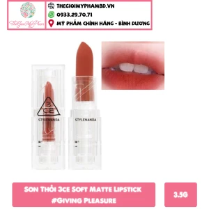 3CE - Soft Matte Lipstick Giving Pleasure (Ko tđ)