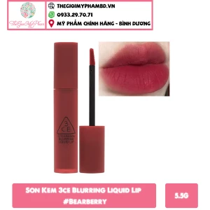 3CE - Son Kem Blurring Liquid Lip Bearberry (Ko tđ)