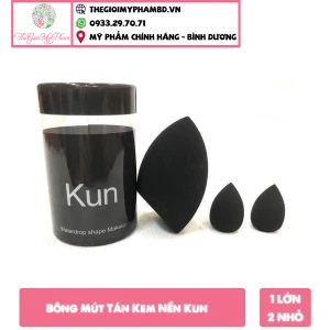 Bông Mút Tán Kem Nền KUN Đen ( 1 Lớn 2 Nhỏ)