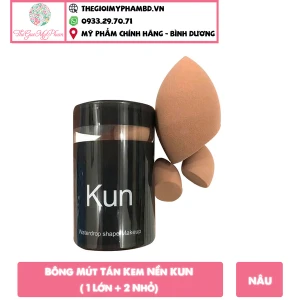 Bông Mút Tán Kem Nền KUN Nâu ( 1 Lớn 2 Nhỏ)