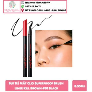Bút Kẻ Mắt Clio Superproof Brush Liner Kill Black 01 Black