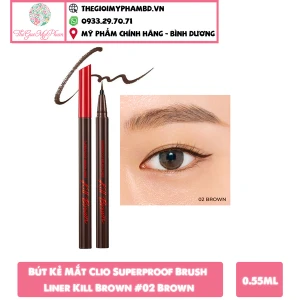 Bút Kẻ Mắt Clio Superproof Brush Liner Kill Brown 02 Brown