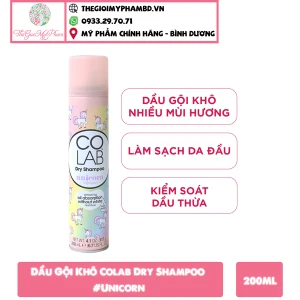 Dầu Gội Khô Colab Dry Shampoo 200ml Unicorn
