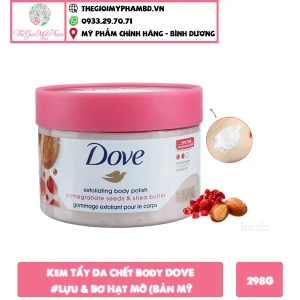 Kem Tẩy Da Chết Body DOVE 298g Lựu & Bơ Hạt Mỡ