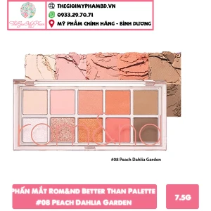 Phấn Mắt 10 Ô Rom&nd Better Than Palette 08 Peach Dahlia Garden
