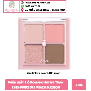 Phấn Mắt 4 Ô Romand Better Than Eyes W02 Dry Peach Blossom