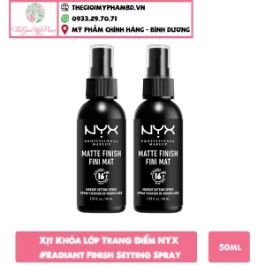 Xịt Khóa Lớp Trang Điểm NYX Radiant Finish Setting Spray 50ml (Bắt Sáng, Da Dầu)