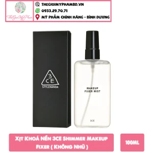 Xịt Khóa Nền Trang Điểm 3CE Shimmer Makeup Fixer 95ml (Không Nhũ)
