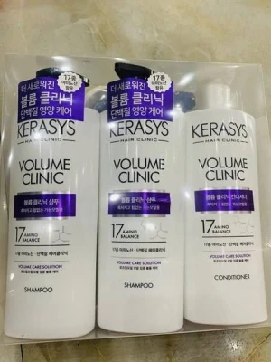 Bộ dầu gội xả Kerasys Volume Clinic màu tím- 600ml* (2 gội 1 xả)