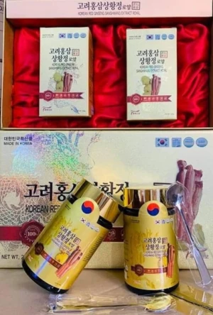 Cao Hồng Sâm Nấm Thượng Hoàng Thượng Hạng Sanghwang Hàn Quốc, Hộp 2 lọ