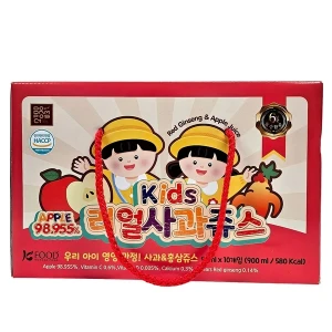 Nước Ép Táo Hồng Sâm Real Apple Juice (Hộp 10 gói*90ml)