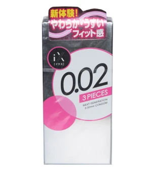Bao cao su Jex IX 0.02mm - hộp 3 cái, siêu mỏng, chống dị ứng