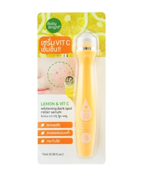Cây lăn trị thâm mụn Baby Bright Lemon & Vitc Whitening Dark Spot Roller Serum - 15ml phục hồi da sáng đẹp và đều màu hơn