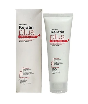 Kem ủ Livegain Premium Keratin Plus Treatment - 240ml chữa trị tóc hư Keratin
