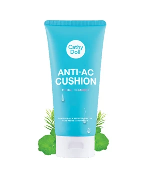 Sữa rửa mặt Cathy Doll Anti-Acne Cushion Facial Foam Cleanser - 120ml làm sạch sâu cho da sạch sẽ, mình màng & ngăn ngừa mụn cho da