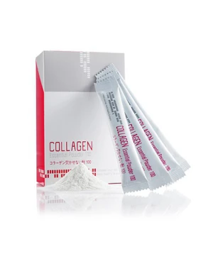 Bột thảo dược Welcos Mugens Collagen Essential Powder 100 - 20 gói x 3g, giúp bổ sung collagen cho mái tóc và hỗ trợ trong quá trình uốn, nhuộm, duỗi...